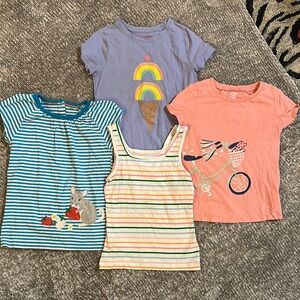 Girls assorted Colorful summer' T-Shirts size 6